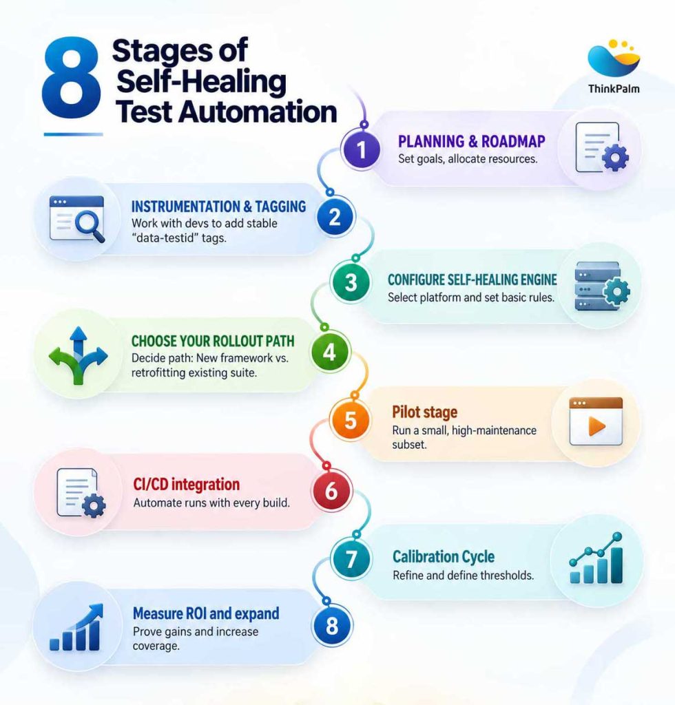 Stages of self-healing test automation